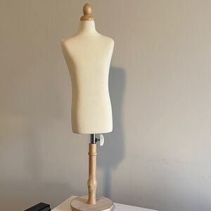 Adjustable Female Dress Form Mannequin - Cream Torso, Wood Base